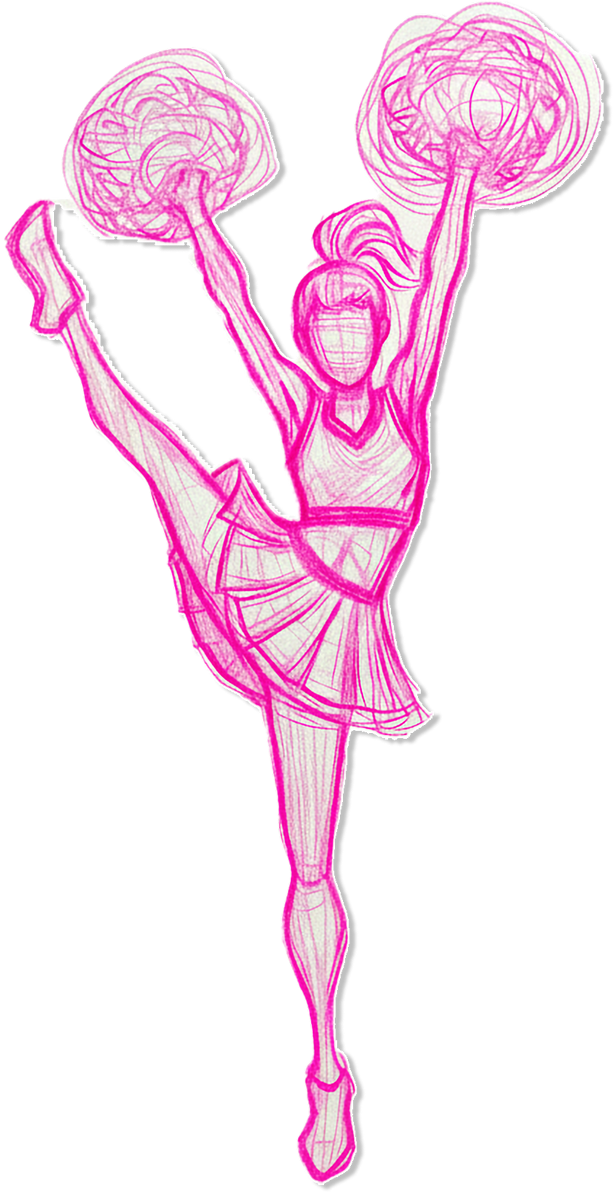 Cheerleader sketch, small (layer 01)