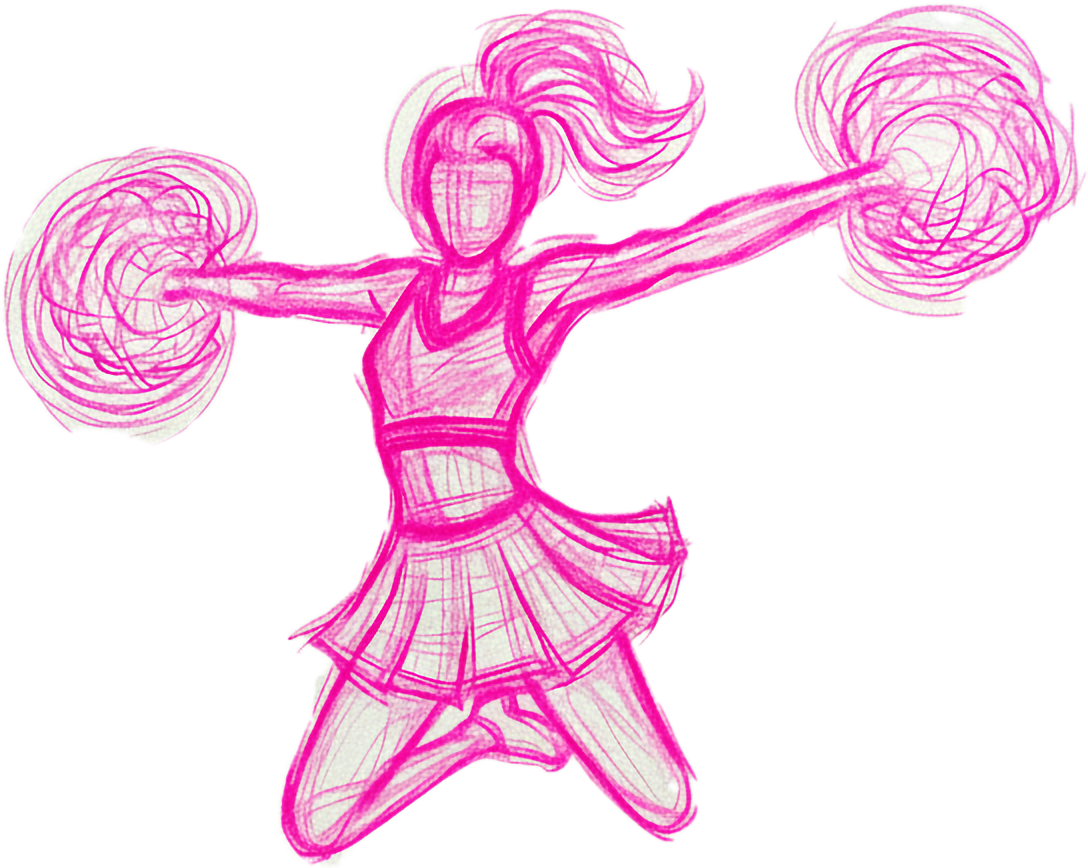 Cheerleader sketch, large (layer 02)